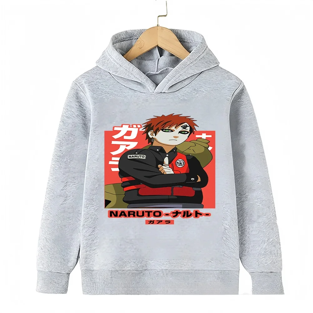 Sudadera con capucha de Naruto Gaara para niños, sudadera de Cosplay de Anime para niños y niñas, jersey con gráfico de dibujos animados, informal, de manga larga con capucha