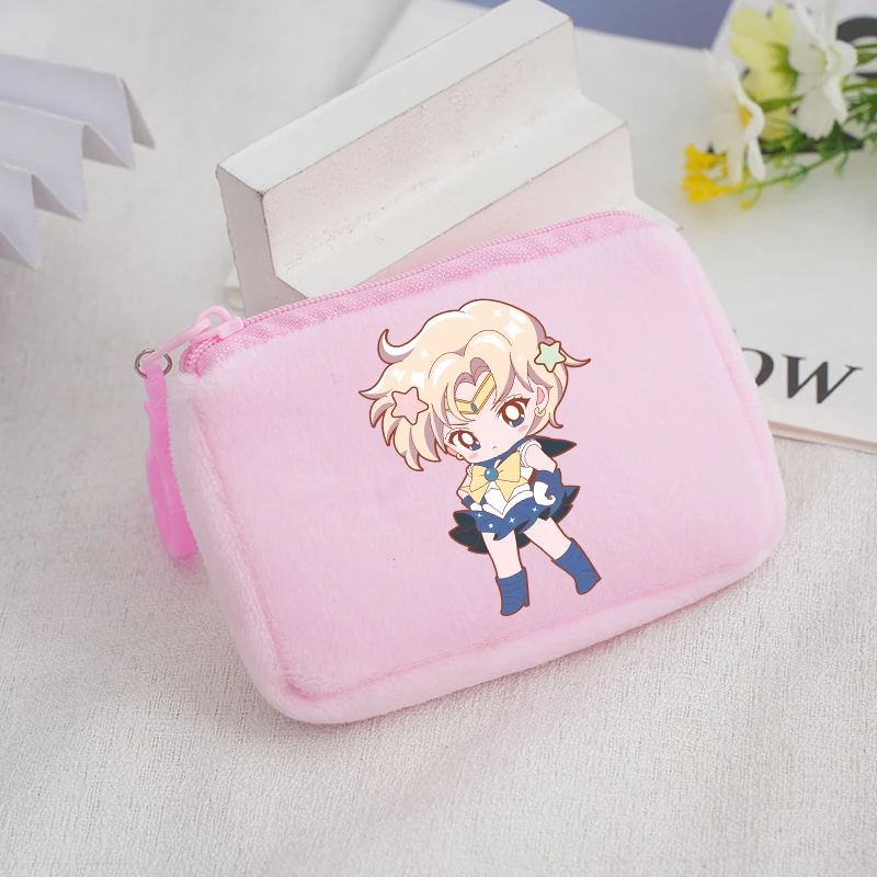 Sailor Mooned Square Coin Purse Anime Character Printed Wallet Girls Cartoon Portable Mini Money Pouch Cute Storage Bags Gifts