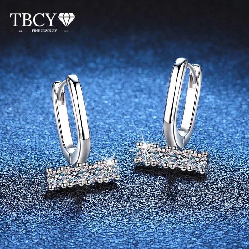 

TBCYD 0,8 карата серьги с муассанитом в форме груши, 100% настоящее серебро 925 пробы, U-образные крючки для ушей, серьги с муассанитом для женщин