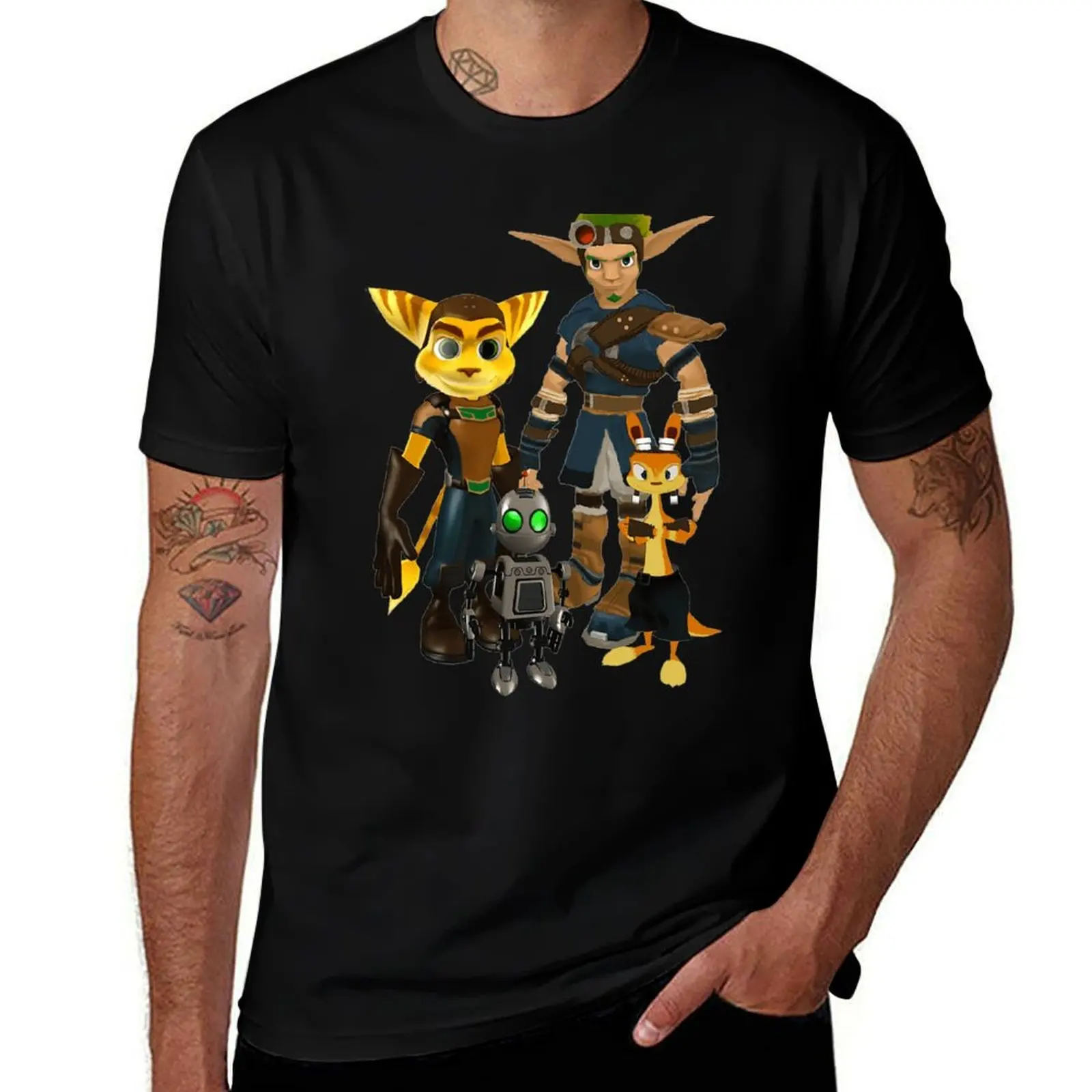 jak 3 ratchet and clank T-Shirt Art Pattern Printed Casual Top T-Shirt
