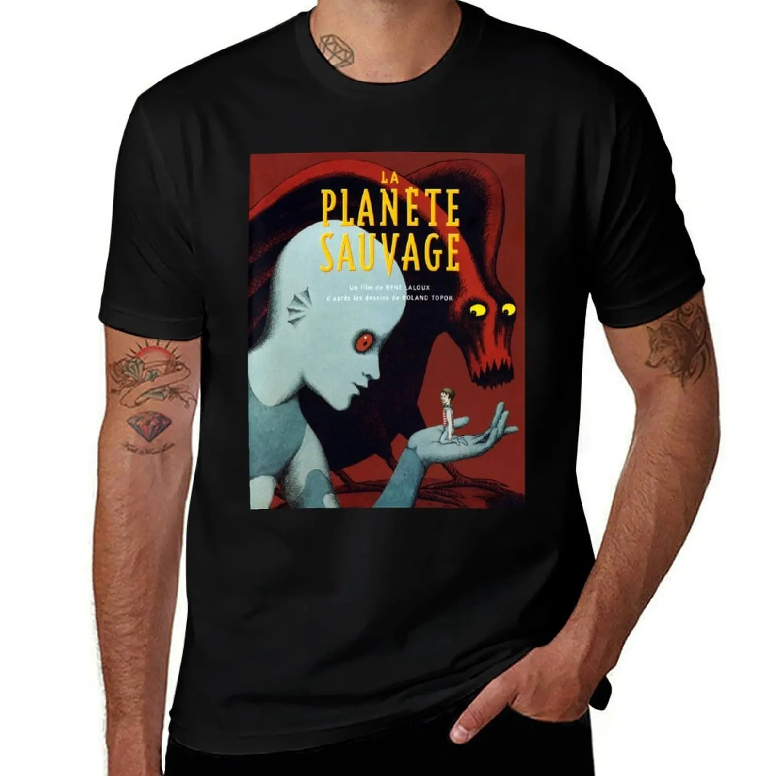 تي شيرت رائع على شكل كوكب/La Planete Sauvage مخدر كارتوني تي شيرت رجالي تي شيرت قطني 100% تي شيرت