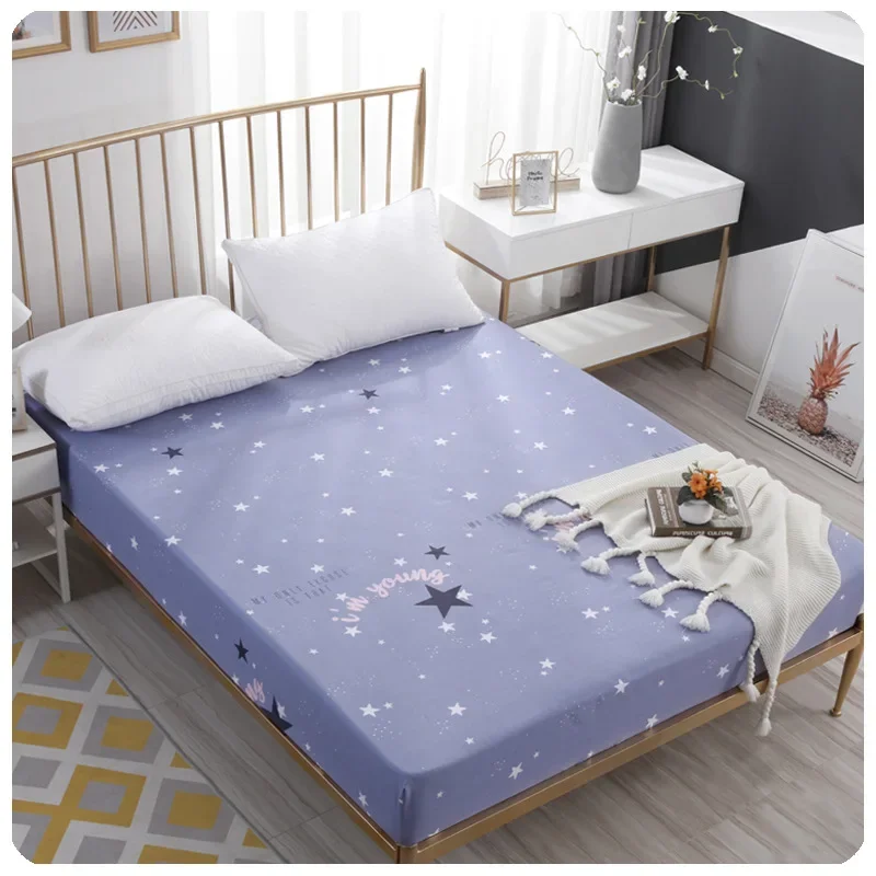 Anime Cute Star Kids Baby Cotton Fitted Sheet with Elastic Band Bed Sheets Linen Bedspread Mattress Cover Bed 0.9m 1.2m 1.5m