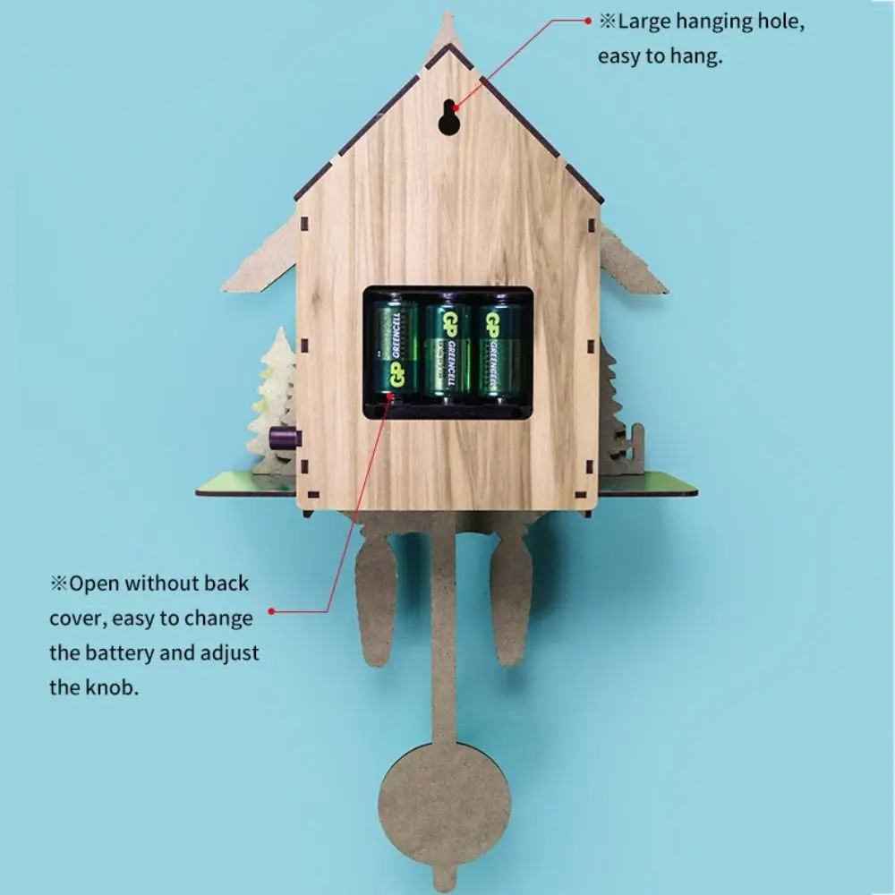 

Forest Tower Wood Pendulum Vintage Clocks Silent Vintage Wood Wall Clock Wooden Realistic Pattern 3D Chiming Clock Home