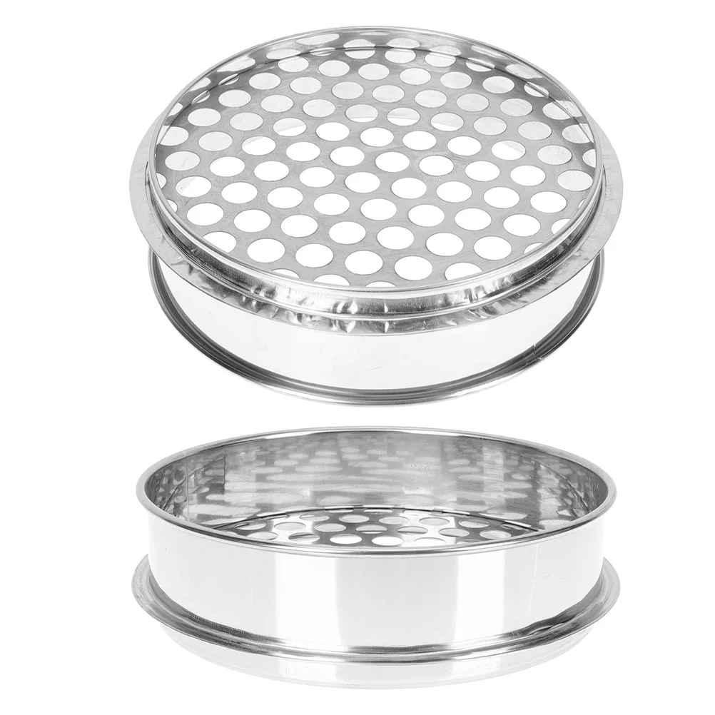 

2Pcs Stainless Steel Round Hole Sifter Efficient Screening for Blueberries Mushrooms Gardening Kitchen Food Classifying