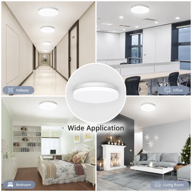 Ultra-thin Round LED Ceiling Lamp Waterproof Flush Mount Fixture 6500K Daylight Modern Home Lighting for Bedroom Kitchen Hallway 4 Ultra-thin Round LED Ceiling Lamp Waterproof Flush Mount Fixture 6500K Daylight Modern Home Lighting for Bedroom Kitchen Hallway 4