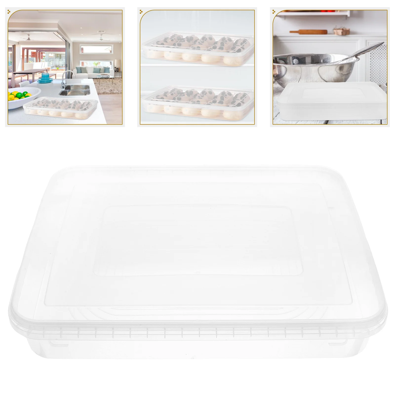

Dumpling Sealed Box for Freezer Reusable Plastic Storage Container Lid Stackable Organizer Dumplings Wontons