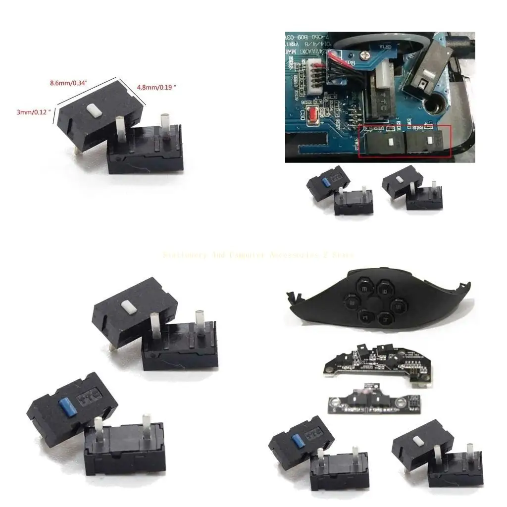 

2pcs Оригинал TTC Blue Dot / 5M White Dot 2 Pins Micro Micro Switch 8m 5 млн. Срок службы для Imperator Naga