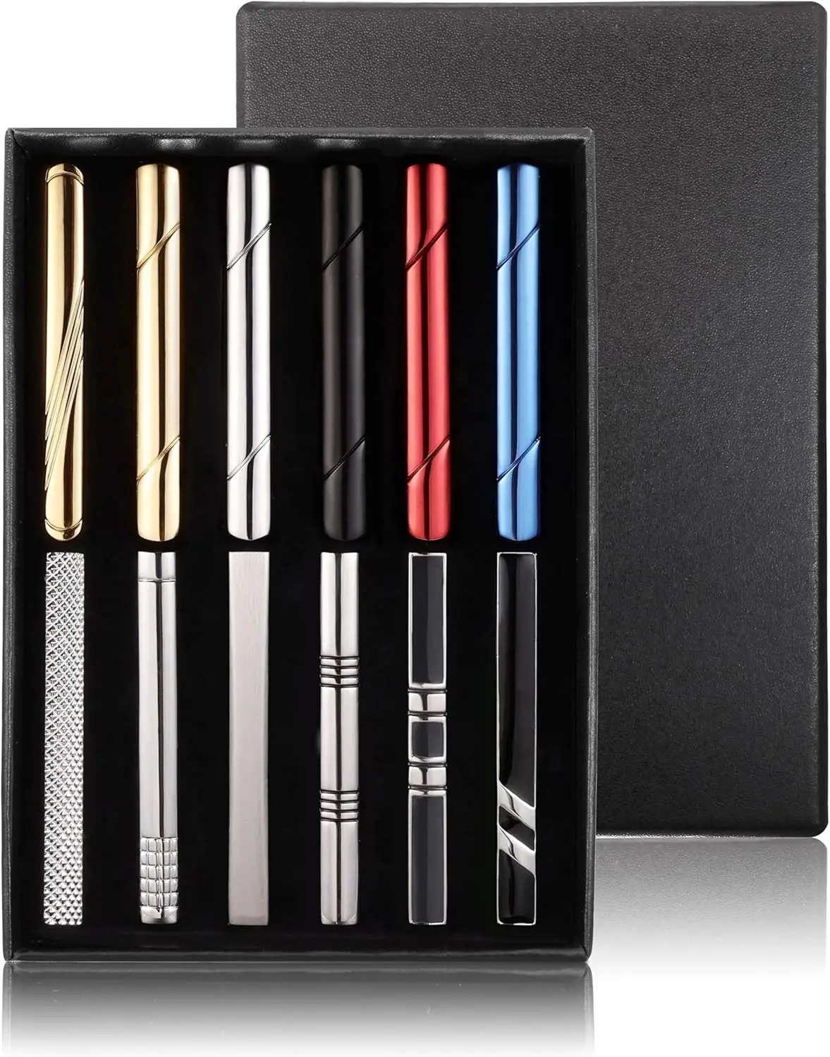 

Набор из 12 классических зажимов для галстука для мужчин, подходит для свадьбы, юбилея, деловых встреч, в роскошной коробке