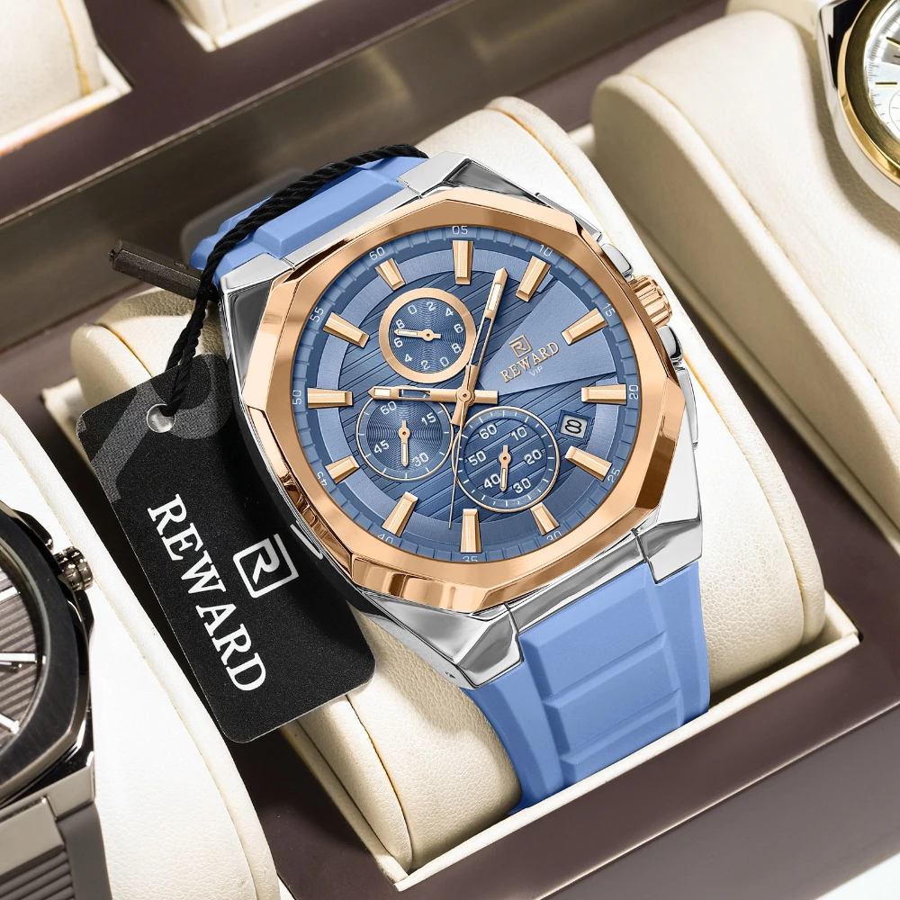 

Reward 833152M Новые мужские часы Водонепроницаемые светящиеся календари с хронографом Спортивные кварцевые мужские часы Relojes Para Hombres ساعات