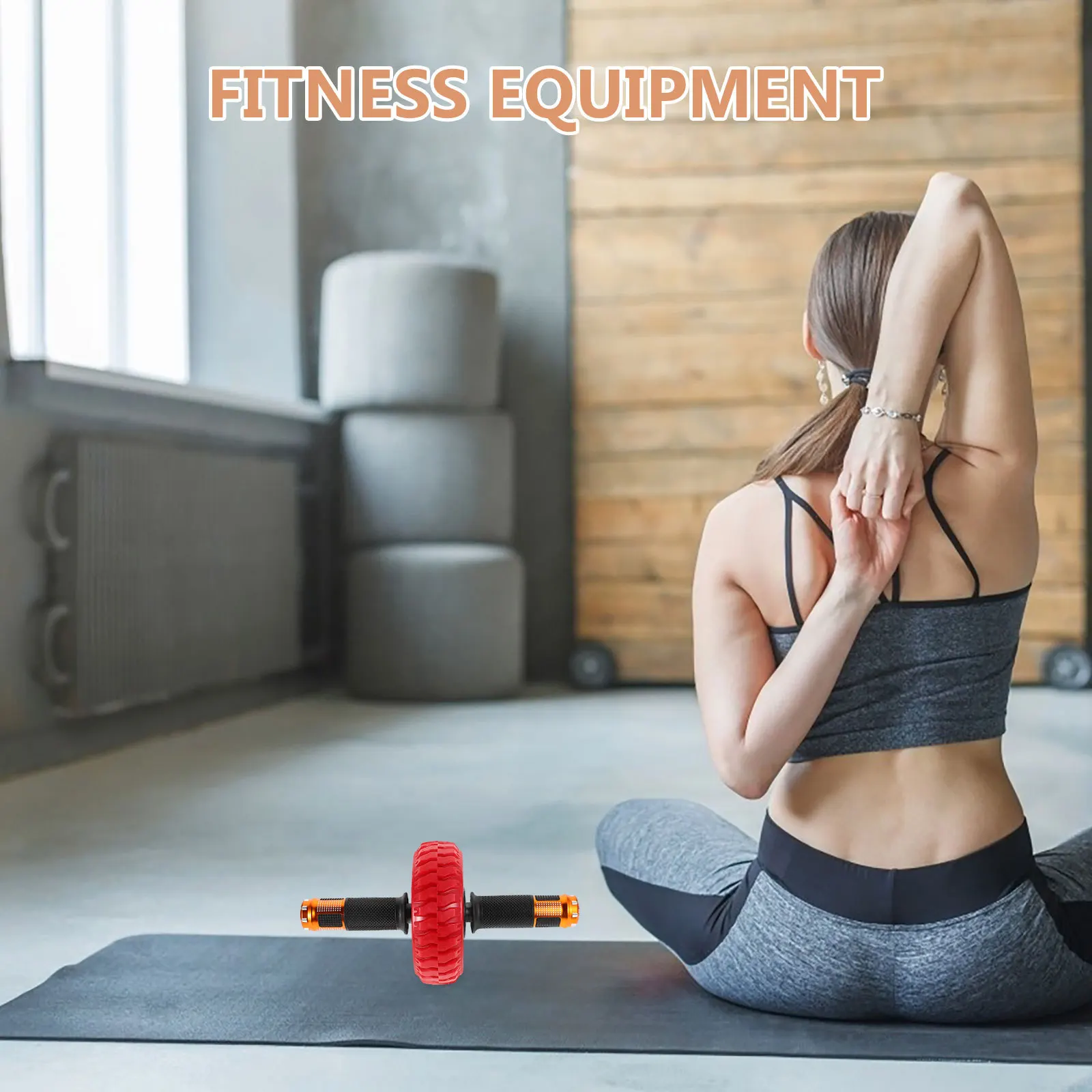 

Fitness Ab Roller Wheel for Abdominal Training Core Strength Workout Roller Compact Design Exercise Wheel for Home Office Travel