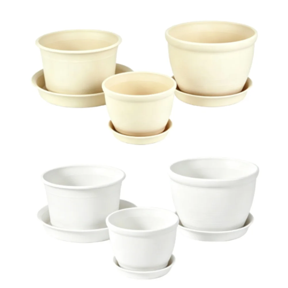 For Plant Arrangements Plastic Flower Pot Indoor Outdoor Planters Sturdy PP Resin Material Resists Cracking Deformation