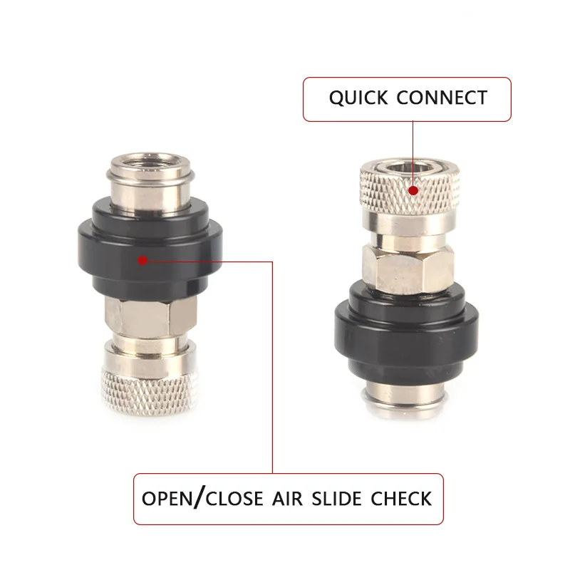 PCP Quick Release For Hoses Check Connector Air Fill Adapters Valve Pneumatic Fitting Switch Parts Coupler Gas Cylinder Refill