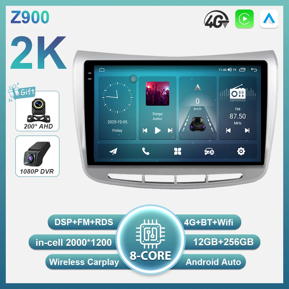 Android 16 Carplay autoradio voor Lancia Delta 2009 - 2019 GPS navigatie stereo auto multimediaspeler 5G Wifi 2k scherm BT DSP