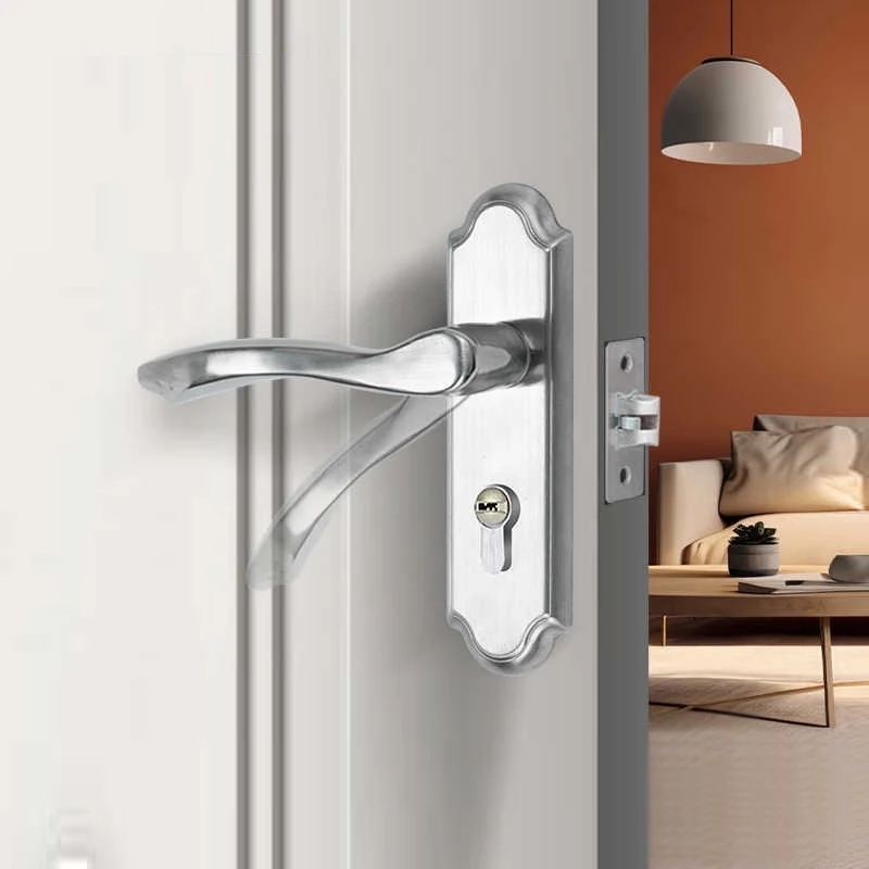 

Toilet Door Lock Toilet Bathroom Universal Lock With Key Bedroom Indoor Single Tongue Aluminum Alloy Door Handle Hardware