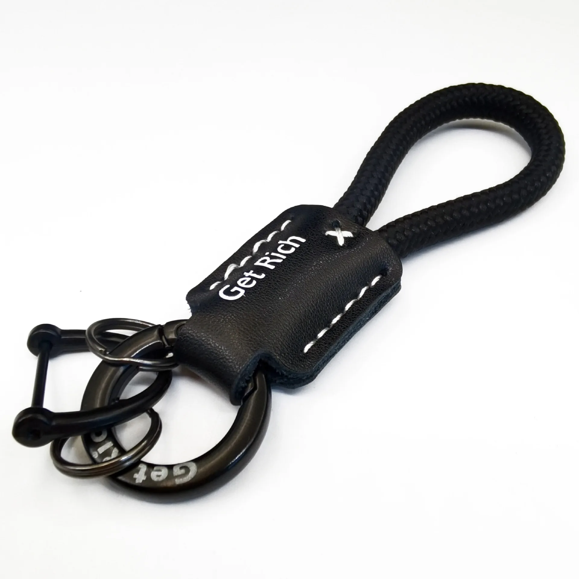 

Новый кожаный автомобильный брелок для ключей с черной пряжкой, анти-потерянный ремешок для ключей с отверткой, веревка на запястье, подарок