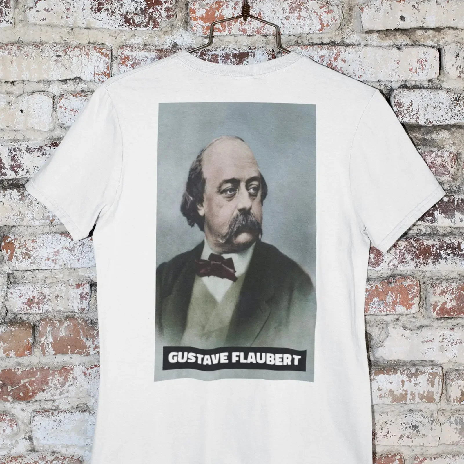Camiseta de Gustave Flaubert, escritor francés de Madame Bovary, autor de literatura, G500, 5.3 oz, estilo vintage, lavado, streetwear, moda versátil
