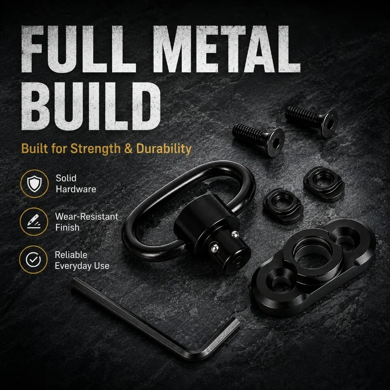 Matte Black Metal Quick Detach Strap Buckle Reinforced Dual-hole Base Anti-oxidation Surface Hobby Model Upgrade Kit