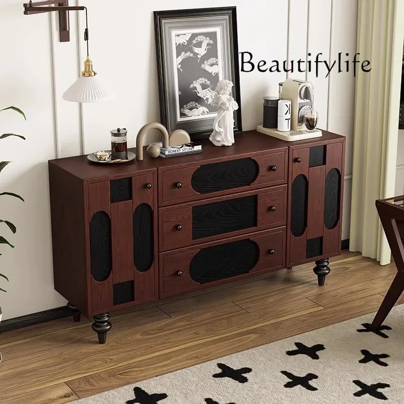 

Q French antique style dining side cabinet, household living room, bedroom, bedside decoration, storage locker, entrance cabinet