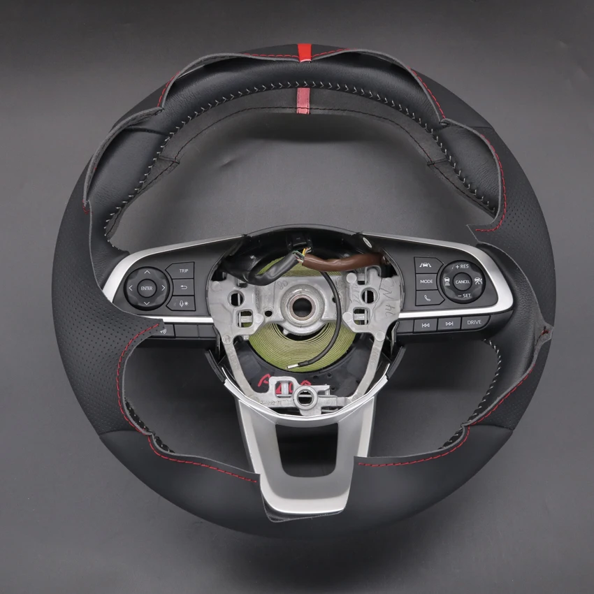 Black Faux Leather Car Steering Wheel Cover for Toyota Raize 2019-2024 Yaris 2023-2024