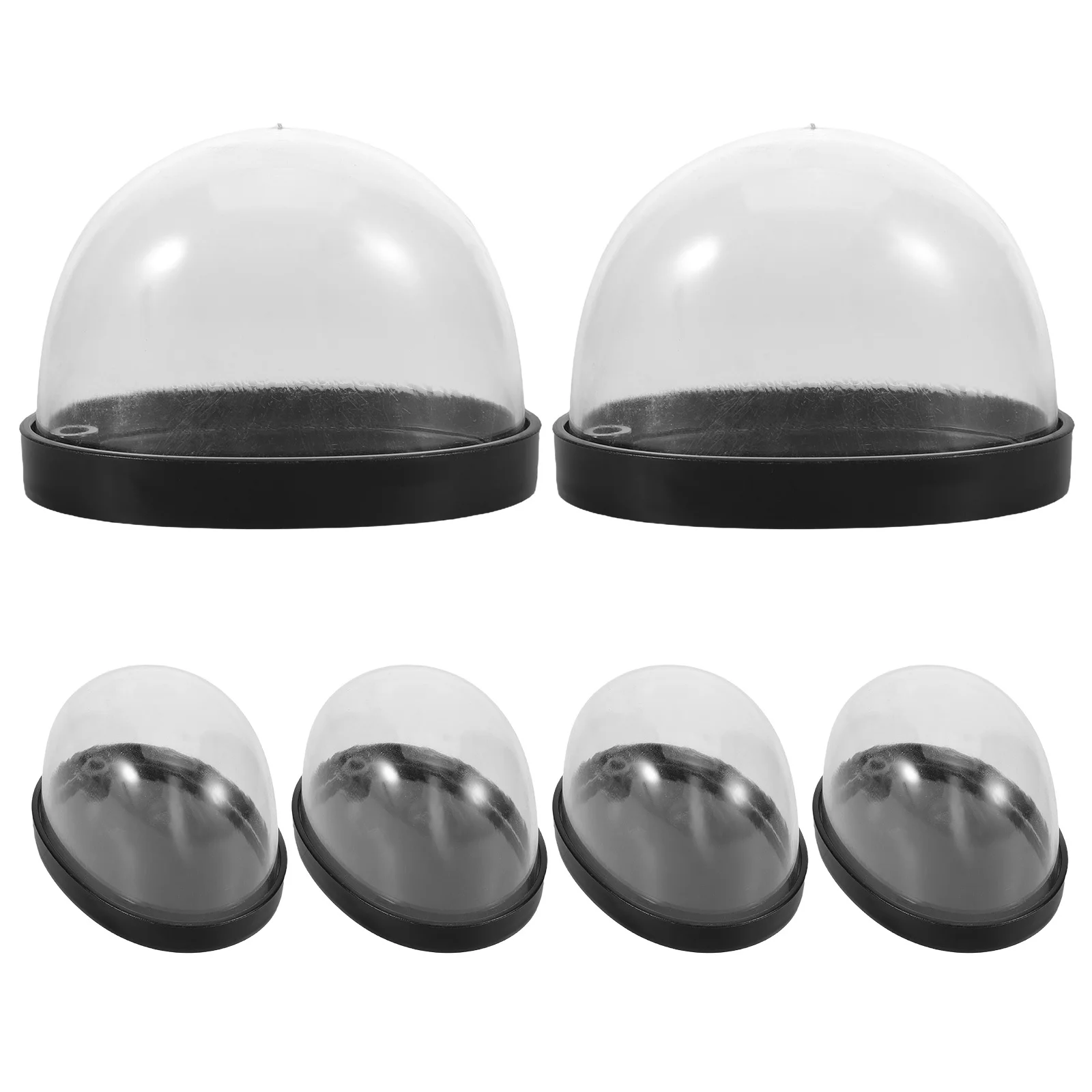 

6pcs Transparent Dome Covers Miniature Terrarium Cloche Plastic Holiday Display Micro Landscape Keepsake Globe Diy Craft Decor