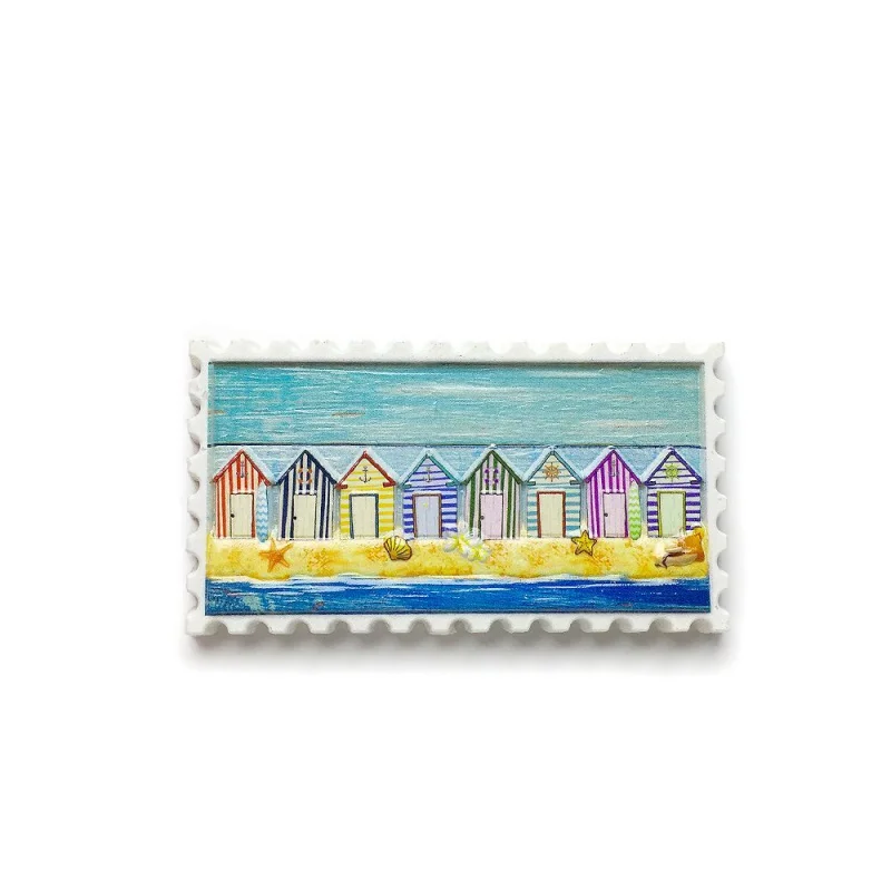 

Summer Beach Decoration Stamp Shape Travel Souvenirs Home Decoration Magnetic Refrigerator Magnet