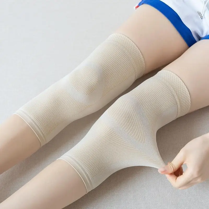 1 Pair Comfortable Thin Knee Sleeves Lightweight Breathable Knee Pads Wear-resistant Ultra-thin Leg Compression Sleeves Running