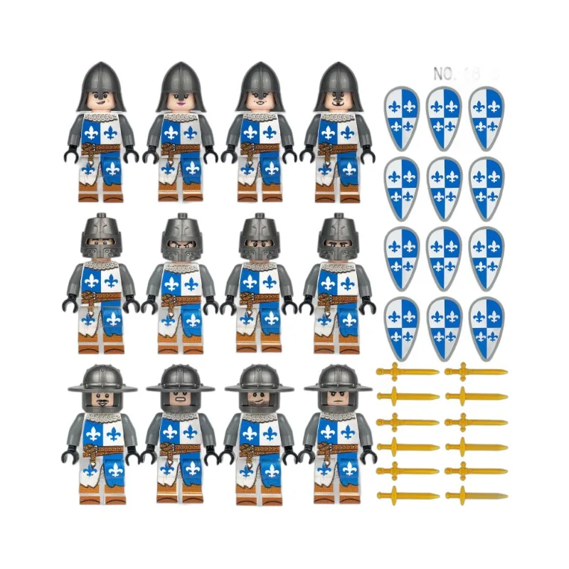 280 verschiedene mittelalterliche Ritter, römische Legion, Mini-Figuren-Bausteine, Lernspielzeug für Kinder, kleine Geschenke – Detail 7