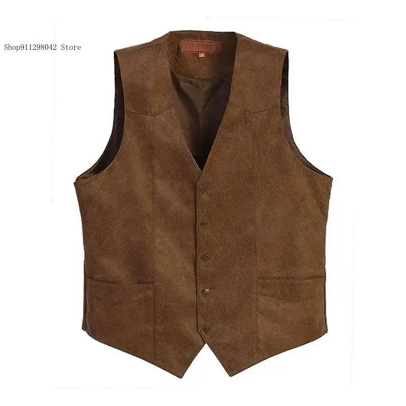 Spring and Autumn Performance Casual Retro Suit Sleeveless Vest V-Neck Vest Slim Fit Formal Business Dress Male