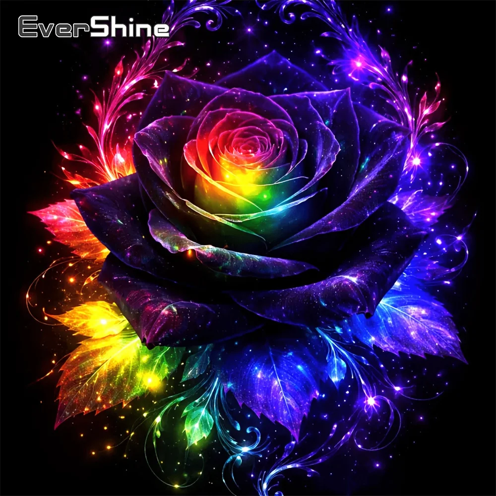 

Алмазная мозаика Evershine: Картина-цветок из страз, роза, DIY, полная квадратная вышивка, красочный подарок ручной работы