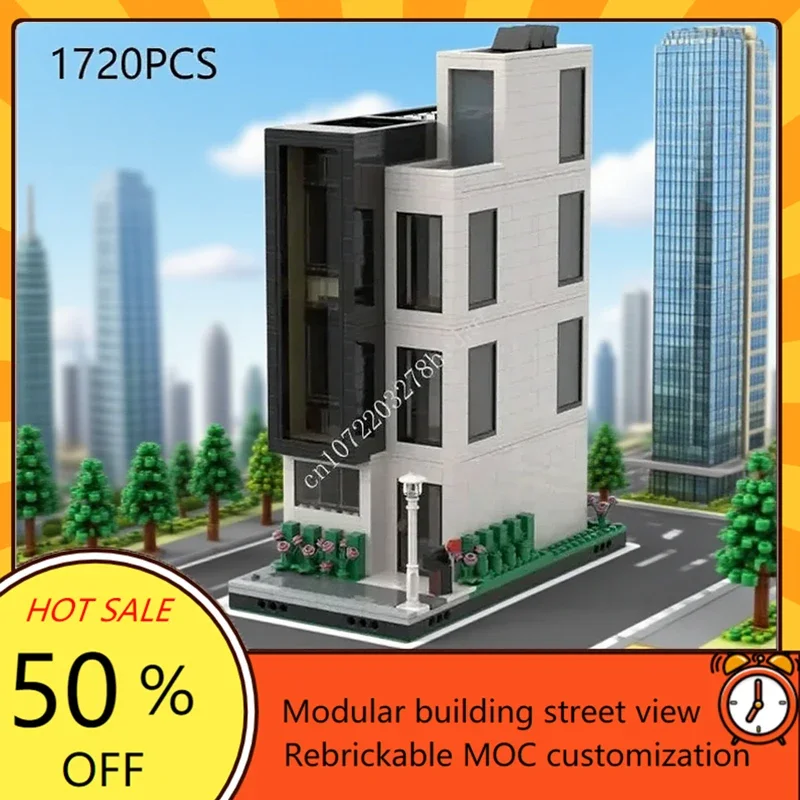 

Modern Townhouse MOC StreetView Holiday Puzzle Architecture DIY Creative Christmas Assembly Birthday Toy Gift for Kids Ages