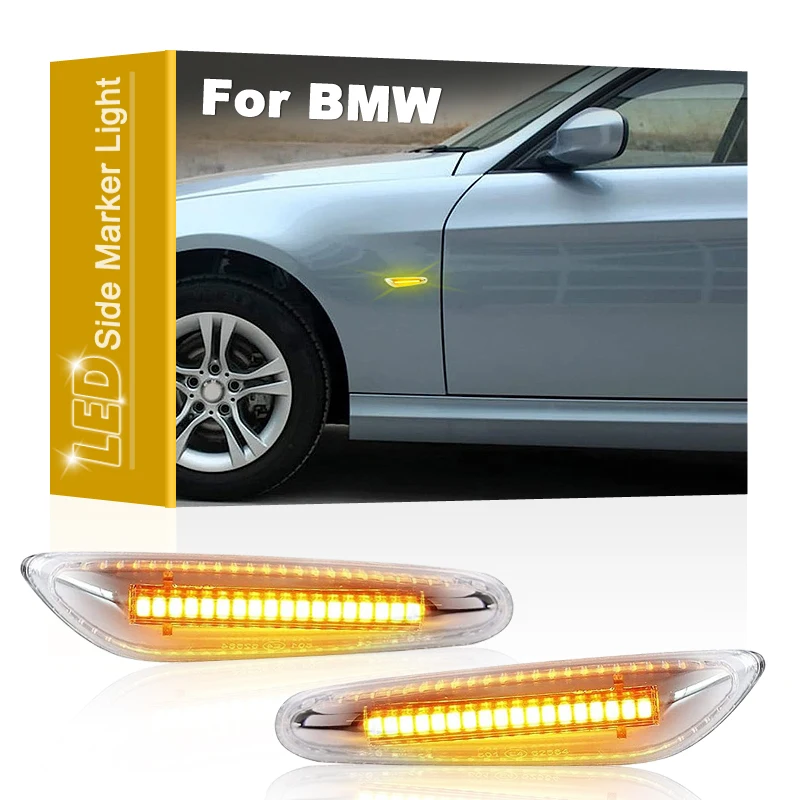 2 шт. светодиодный указатель поворота бокового крыла для BMW E46 E60 E61 E81 E82 E87 E88 E90 E91 E92 E93 X1/E83 X3/E84