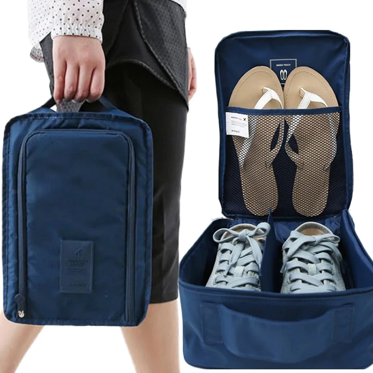 

Дорожная сумка для хранения обуви, складной рюкзак, косметичка, женская портативная дорожная сумка большой вместимости, сумка для туалетных принадлежностей с отделениями для кемпинга и поездок на природу