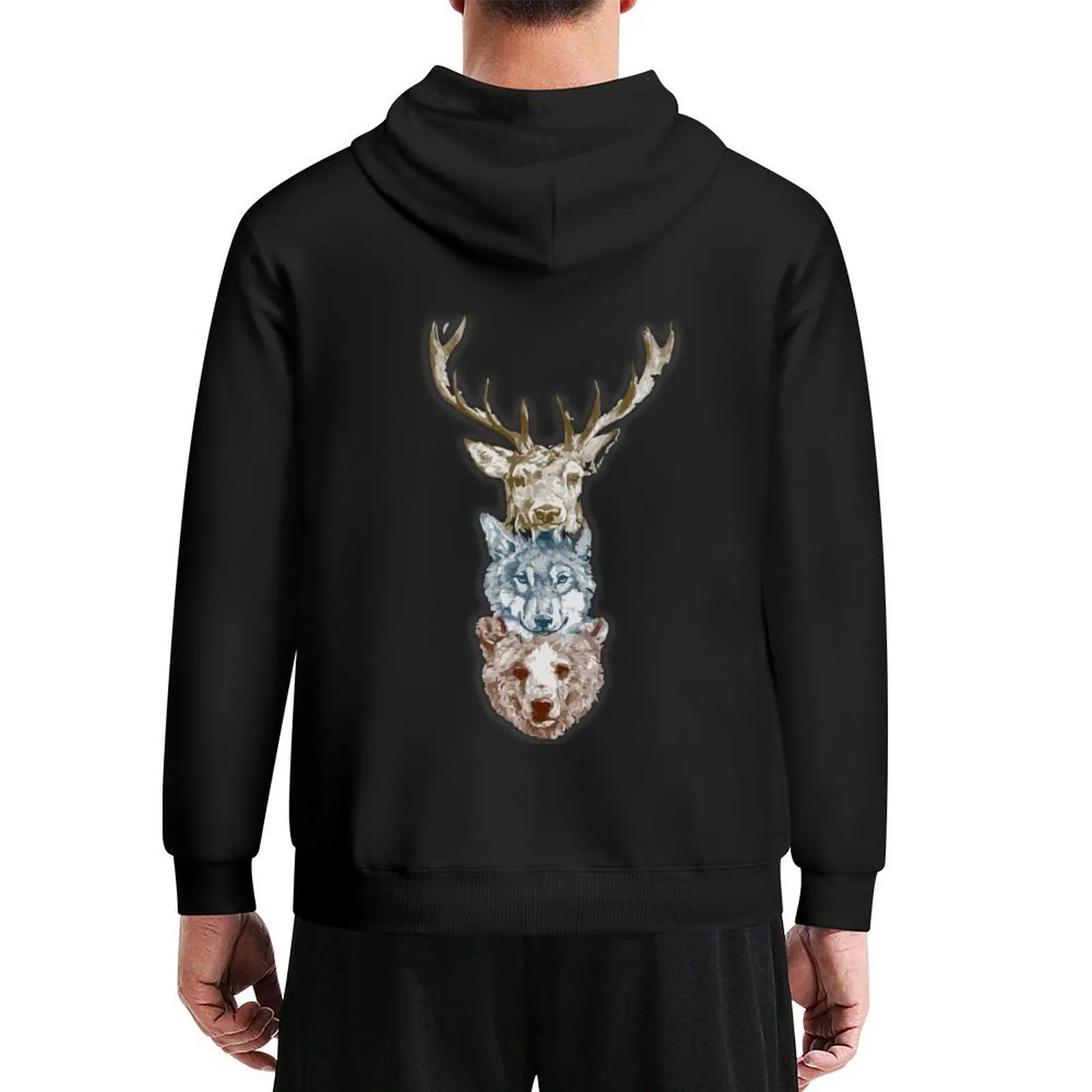 

Wild animals totem Hoodie men's sweat-shirt set clothes for men men's coat men's clothes tracksuits