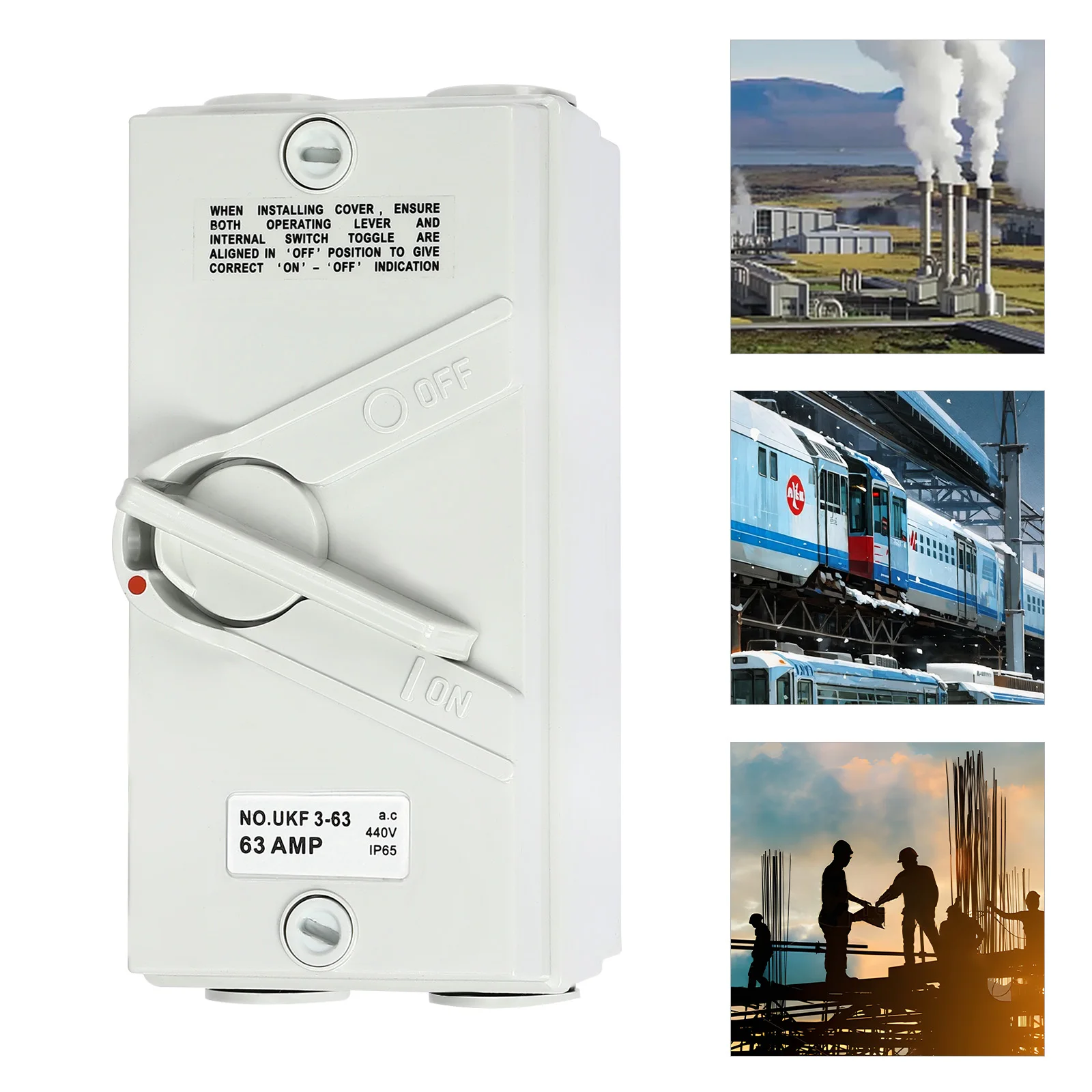 

Isolator Switch PV 440V 63A 3P Safety Isolation Switch for Power Plants Buildings Railways IP65