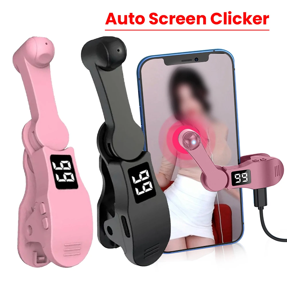 Digital Auto Screen Clicker USB Game Screen Touch Tripods Tapper 108 Gears Finger Clicking Simulator for Smart Phone App