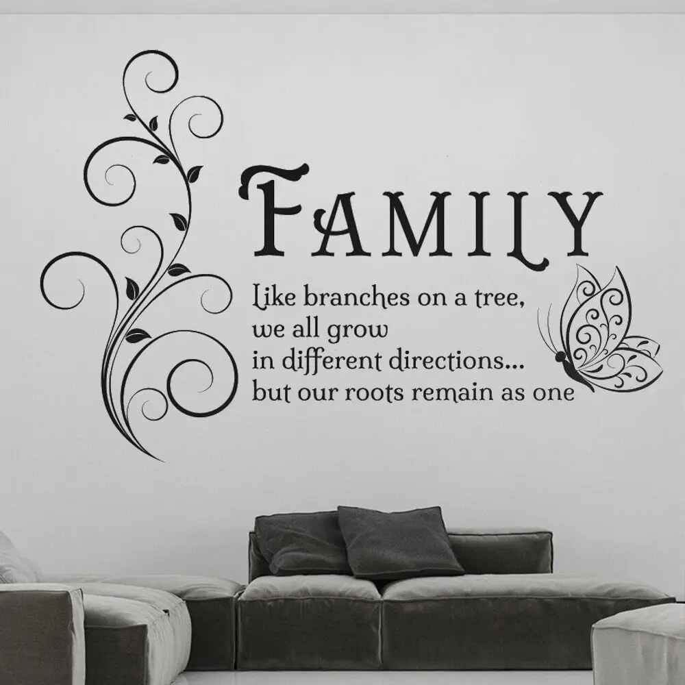 Наклейки на стену с изображением семейного дерева и бабочки