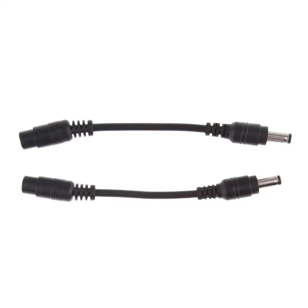 2Pc Copper DC .5x2.1mm Female to 5.5x2.5mm Male Adapter Cable