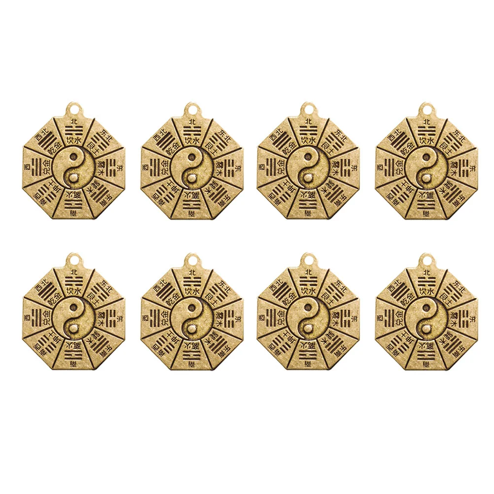 

Gossip Array Pendant DIY Small Copper Keychain Ornaments Hanging Decors Bagua of The Lid