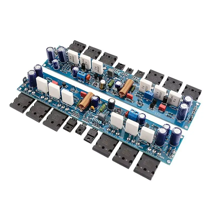 

AED7-2Pcs L10 Sound Amplifier Board 300W Hifi 2.0 Channel Class AB Power Amplifiers Amp Transistor A1930 C5171 TT1943 TT5200