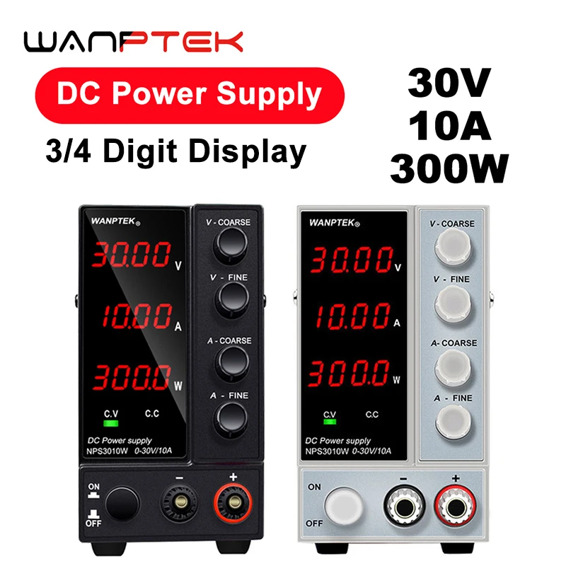 

Wanptek Laboratory DC Power Supply Adjustable 30V 10A with Digit Display Voltage Regulator Stabilizer Switching Power Supply