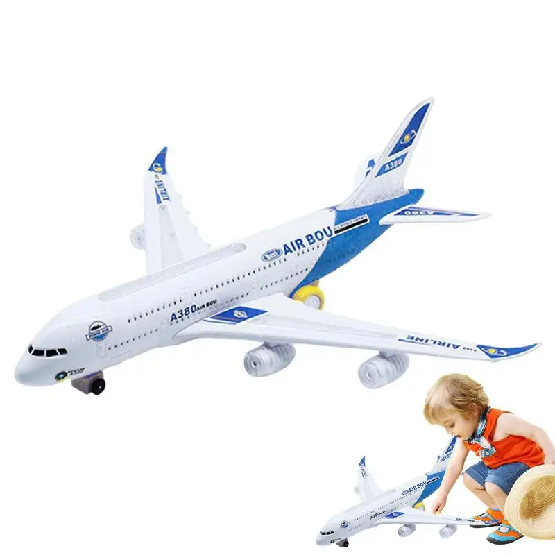 

Kids Flying Airplane Toy Electric A380 Detachable Plane Toys With LED Flashing Light Music Battery Operated For Kids Boys Girls