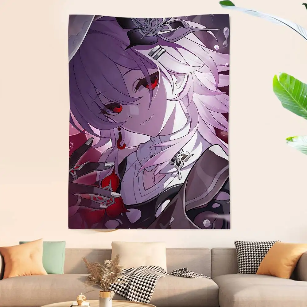 Honkai Star Rail game Cartoon Tapestry Hippie Flower Wall Carpets Dorm Decor Art Home Decor