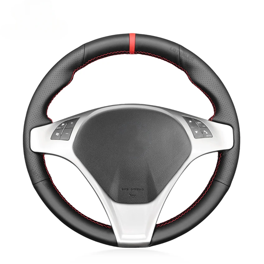 Pokrowiec na kierownicę samochodową ze sztucznej skóry w kolorze czarnym do Alfa Romeo Giulietta 2010-2014 Mito 2008-2015
