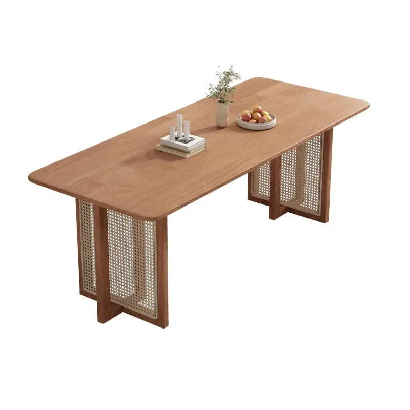 

Wabi Sandy wind pure solid wood dining table and chair combination, home dining table small apartment living room