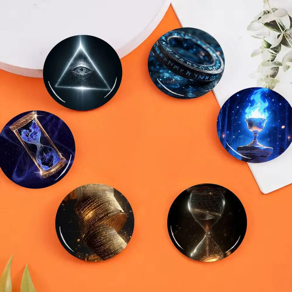 Mystical Occult Magic Symbol 25mm 32mm 44mm 58mm 75mm Brooches Badges Pins for Accessories Gift