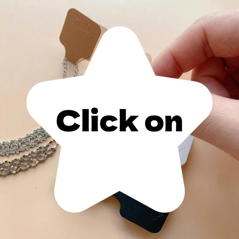 

100Pcs Foldable Kraft Paper Display Card Price Tag Holder For Hair Tie Necklace Bracelet Jewelry Retail Display Packaging Supply