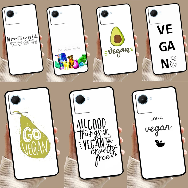 LOVE VEGGIE Vegetarian Quotes VEGAN For Realme GT Neo 5 6 9 10 11 12 Pro Plus C11 C25 C21Y C30 C31 C33 C35 C51 C53 C55 C67 Case