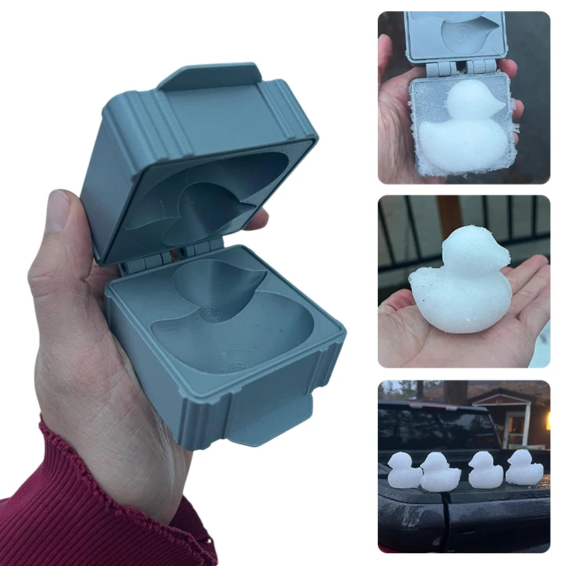 Máquina para hacer moldes de patos de nieve, juegos de juguetes con bolas de nieve, lanzador de bolas de nieve con forma de pato, juego de lucha de bolas de nieve para invierno al aire libre, esquí, deslizamiento