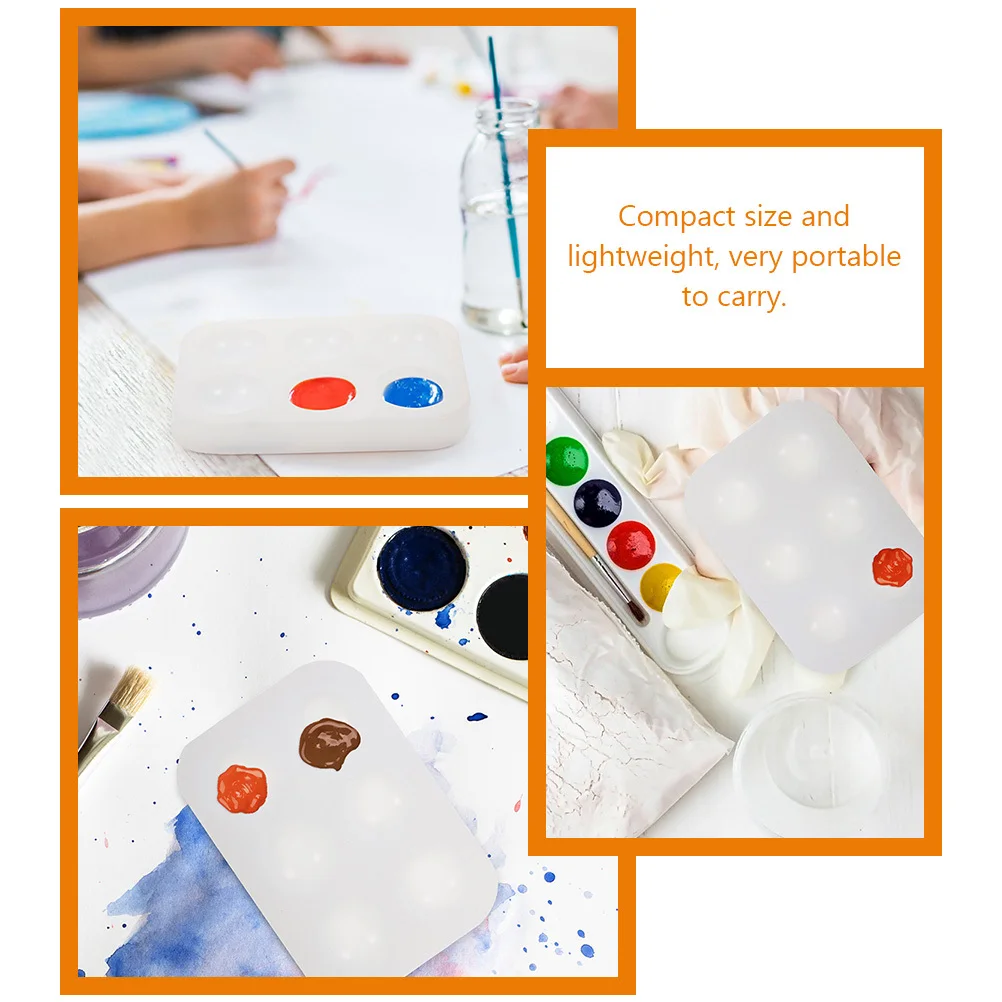 2pcs Silicone Watercolor Palette Oil Painting Tray Flexible Color Mixing Palette For Acrylic Gouache Pigment Storage Portable