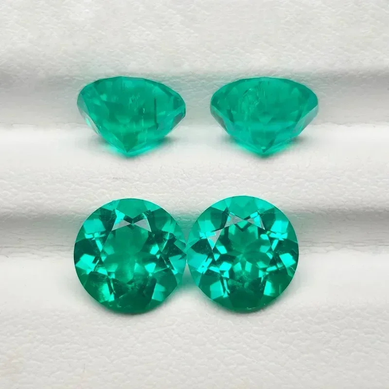 

Lab Grown Columbia Emerald Round Shape Green Color Charm Stones for DIY Jewelry Rings Earrings Making Selectable AGL Certificate